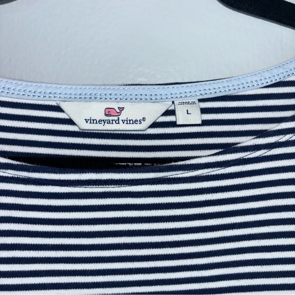 Vineyard Vines Navy White Stripe Cotton Nautical Dress Size Large - Picture 5 of 11